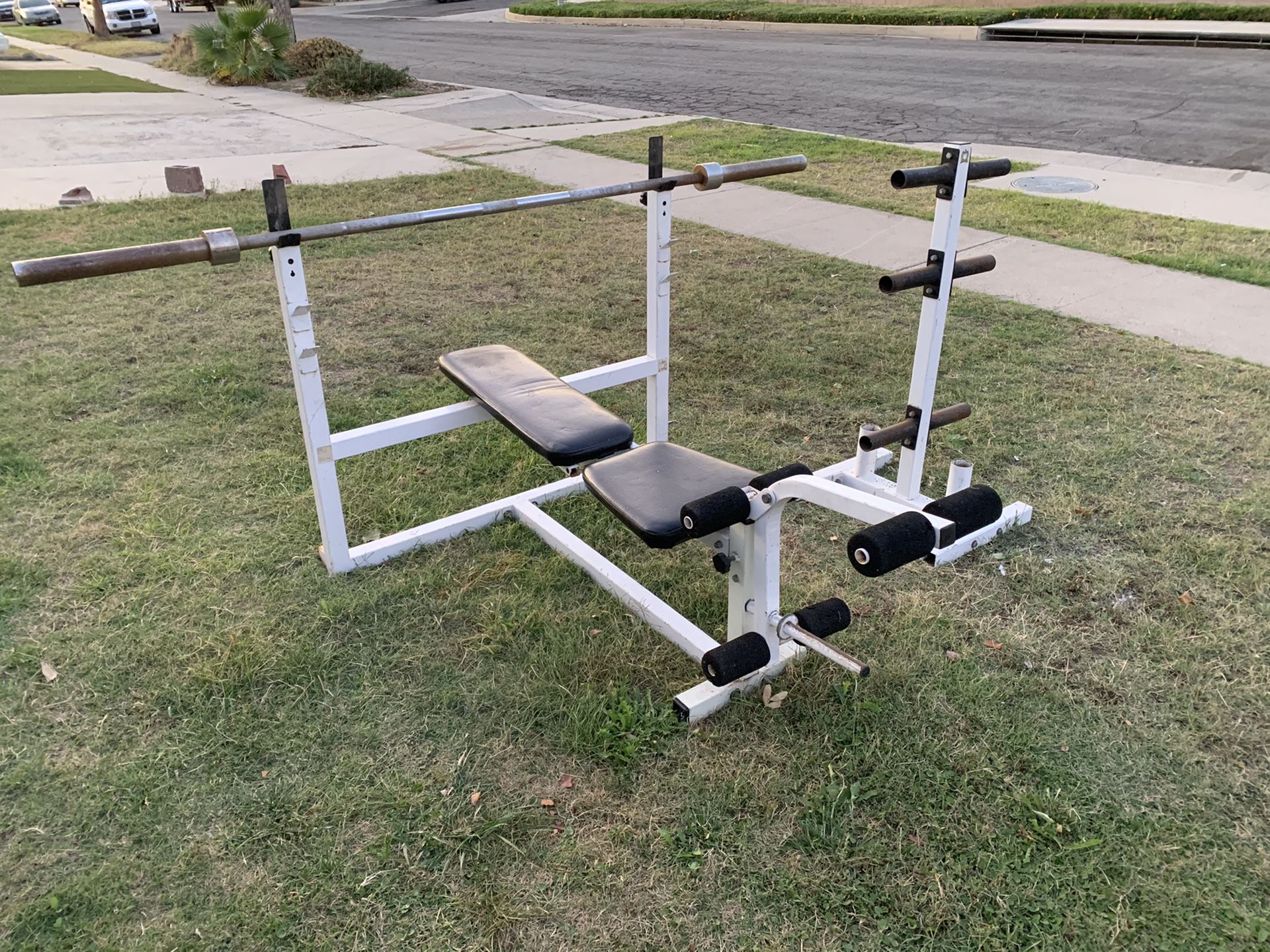 Bench bar and weight stand $100