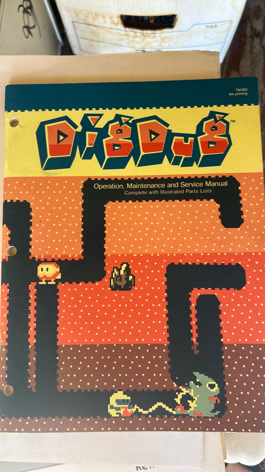 Original Dig Dug Tm-203 4th Printing Namco Atari Arcade Manual