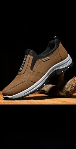 CANEMON Slip-On Casual Sneakers (Brown and Blue) US 9.5