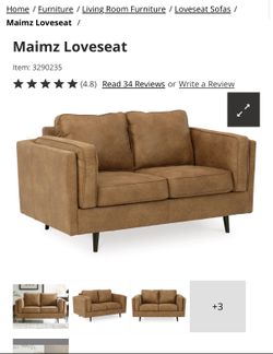 Faux Leather Loveseat In Great Shape