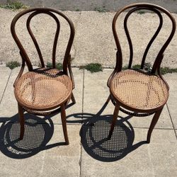2 Antique Bent Wood Chairs
