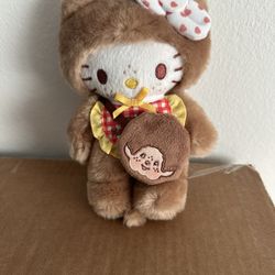 Hello Kitty x Monchhichi 8" Gingham Plush (Hello Kitty)