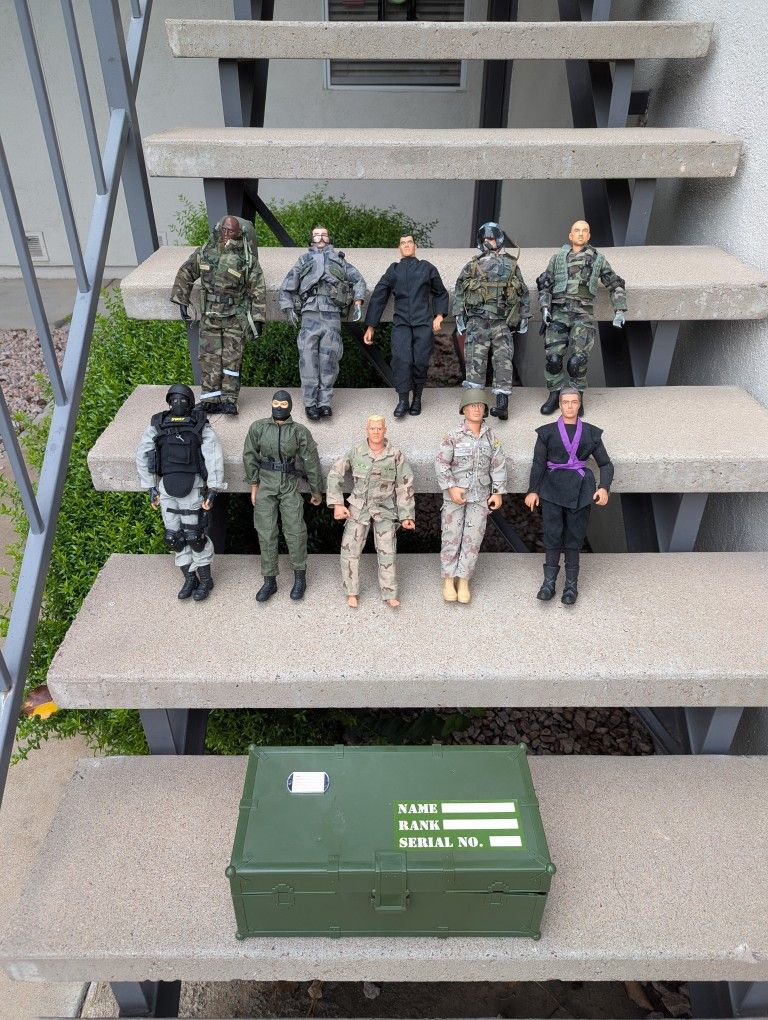 GI Joe Lot With Footlocker Full Of Weapons.