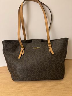 Calvin Klein Brown Monogram Tote Bag – $40