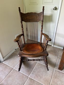 Antique oak rocking chair