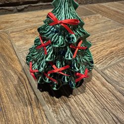 Vintage Ceramic Christmas Tree Napkin Holder Homemade