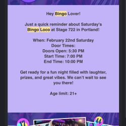 Bingo Loco Tickets 2x $75