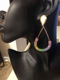 Gold Rainbow Drop Earrings 