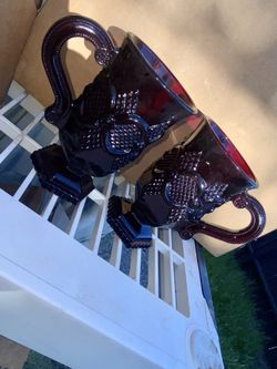 Avon 1876 Cape Cod Ruby Red Footed Glass Mug Vintage