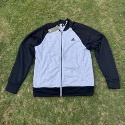 Men’s Adidas Track Jacket Black/White size L ‼️