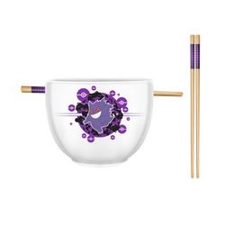 Pokemon Gengar Ramen 20oz Ceramic Bowl with Chopsticks Set