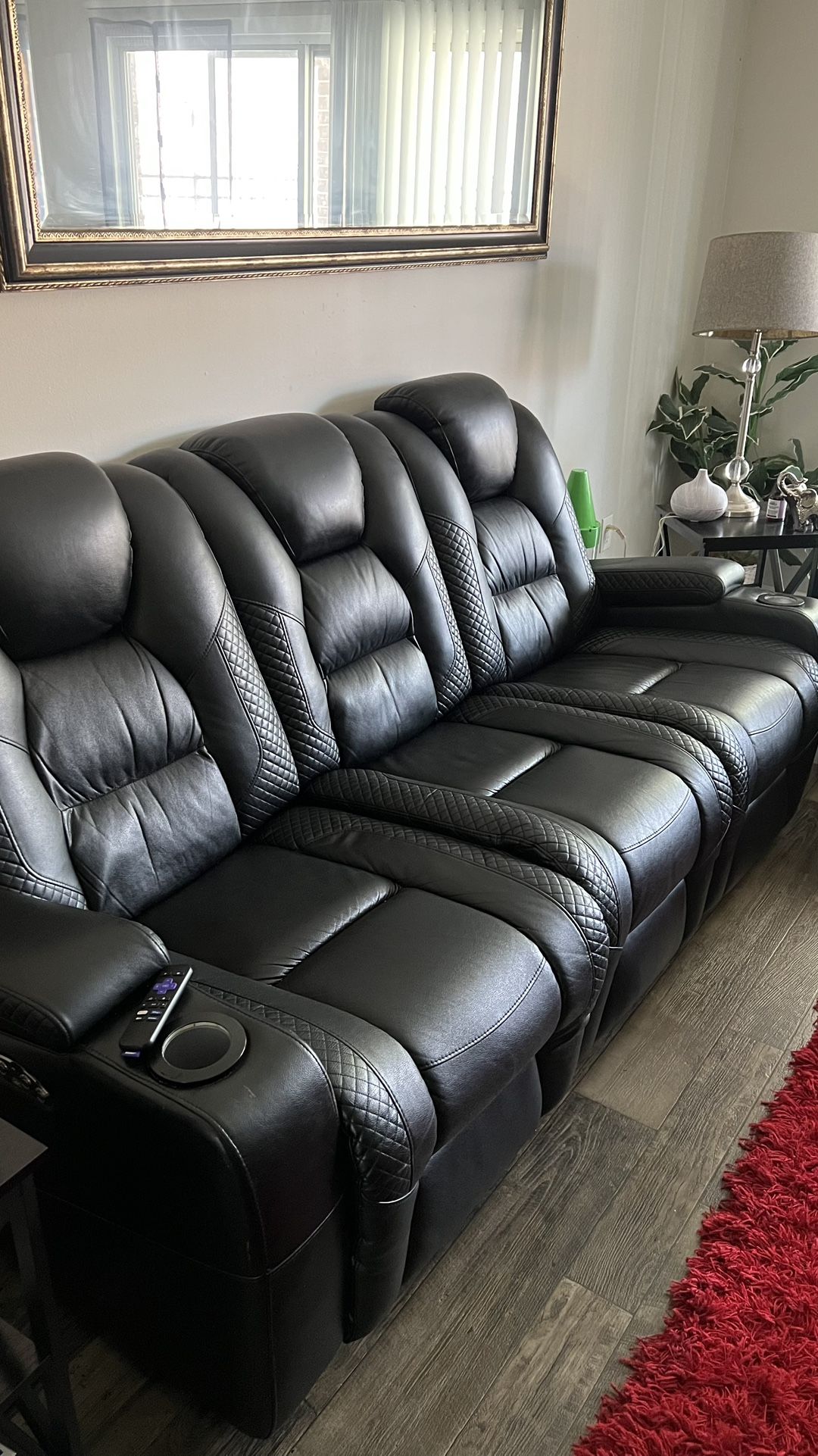 Leather Recliner Sectional