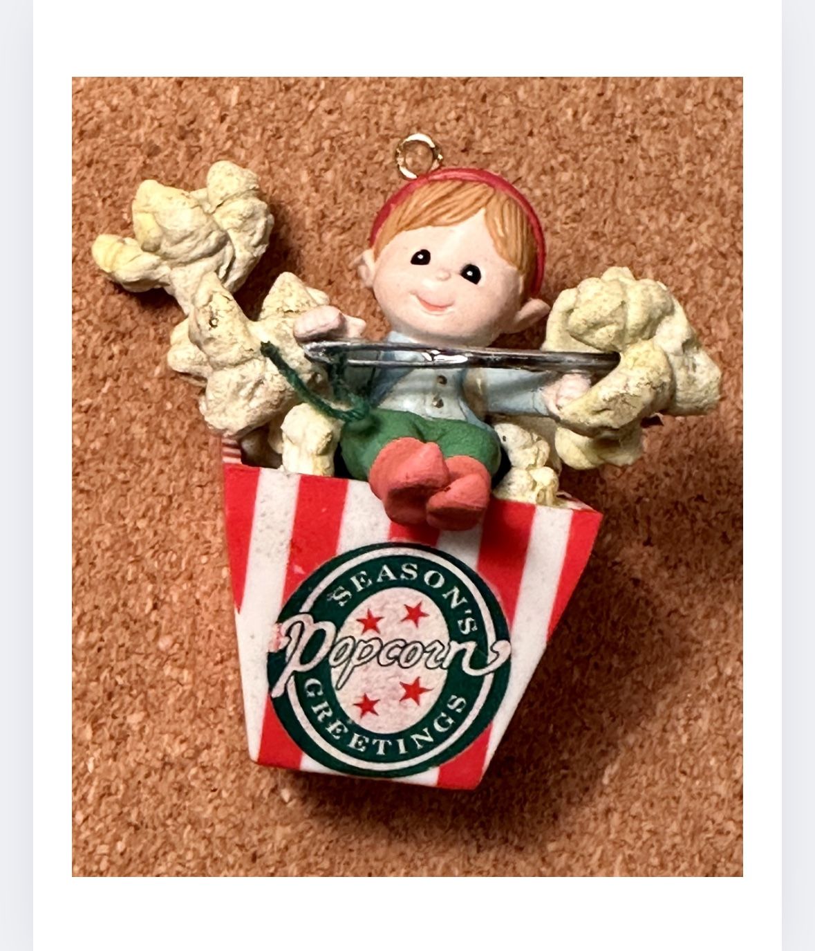 Vintage Trim a Home Christmas Ornament Popcorn Stringing Elf #2 Rare Collectible
