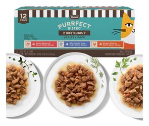 Merrick Purrfect Bistro in Rich Gravy Variety Pack High Protein Wet Cat Food, 3-oz can, case of 24