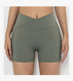 Womens Yoga Spandex Shorts W/pockets Xs
