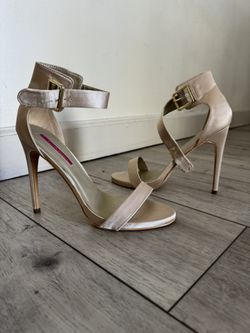 Gold Colored High Heels with Buckle, US Woman Size 9