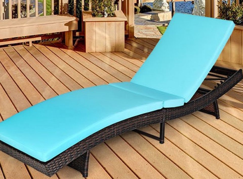 2 Adjustable Rattan Chaise Lounge Chairs