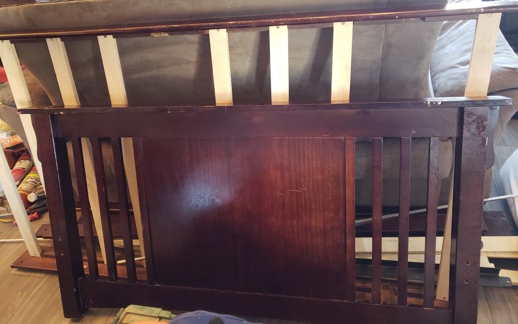 2 twin bed frames (1 twin mattress) & 1 full bed frame