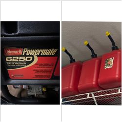 Generator & 3 gas fuel tank cans
