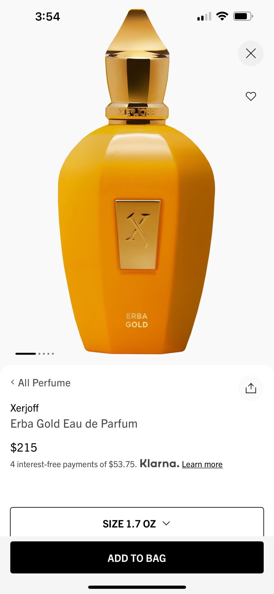 Xerjoff Erba Gold Eau de Parfum 1.7 oz