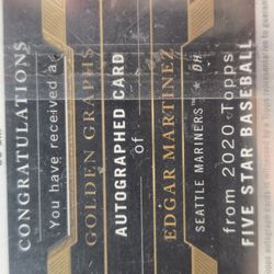 Topps Edgar Martinez Signed Card