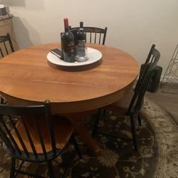 Antique Stickley Mission Oak Arts & Crafts Extension Pedestal Dining