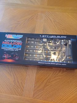 LEDGlow 8pc Bluetooth Advanced Million Color LED Motorcycle Accent Underlow Lighting Kit - Smartphone App - Dual Zone & Brake Lights Feature - Waterpr