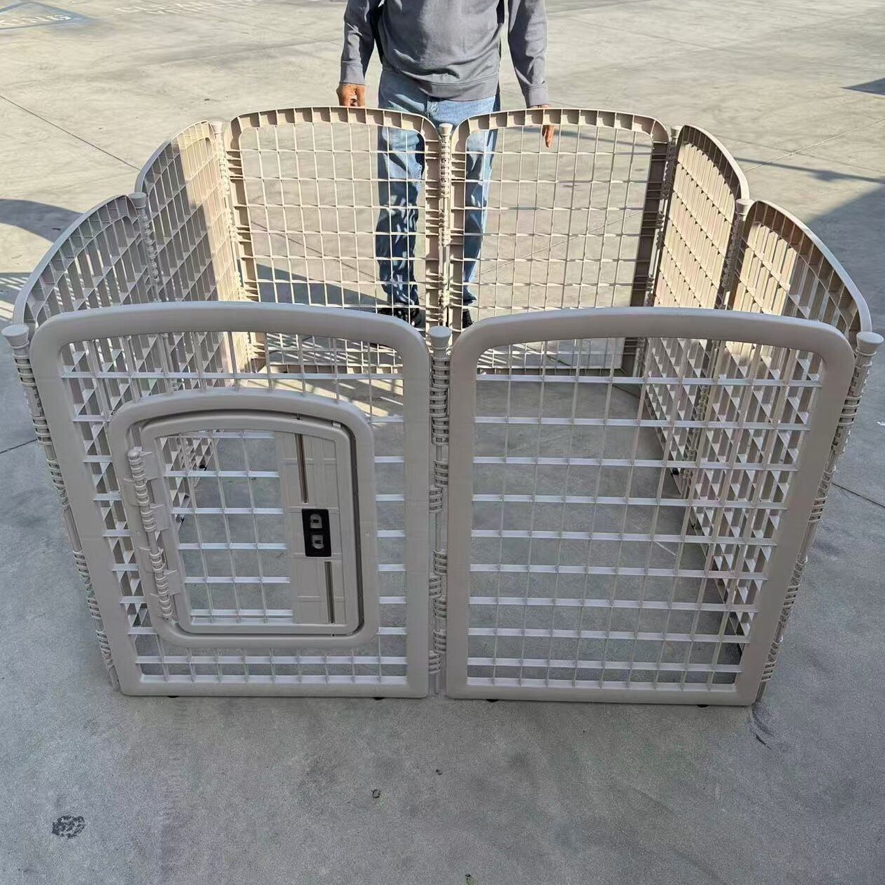 New In Box 34 Inches Tall 8 Panels Dog Pet Exercise Playpen Fence Kennel Plastic Enclosure Crate Barrier Adjustable Detachable