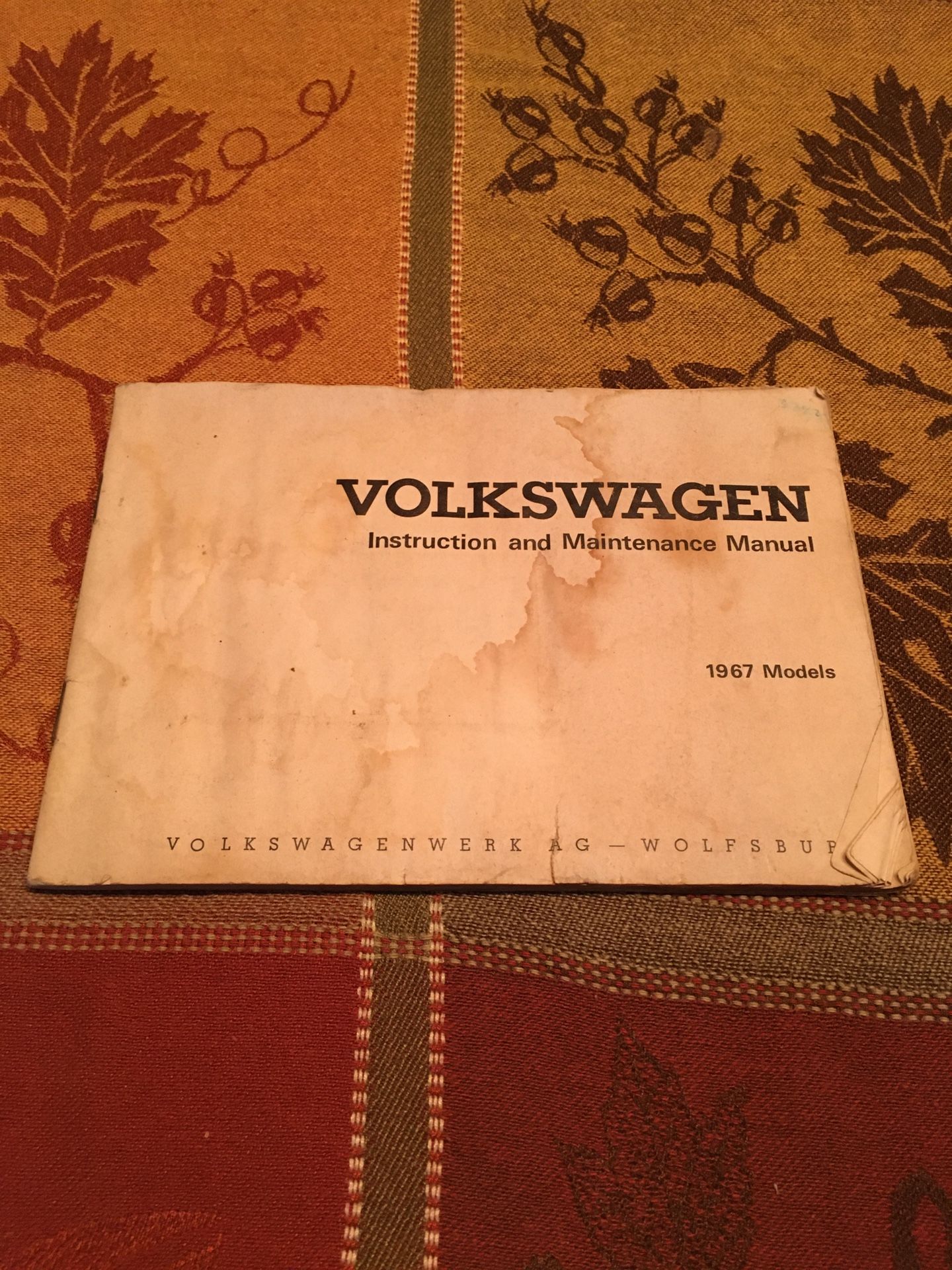 1967 VW Beetle Instruction And Maintenance Manual