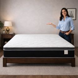 Brand New 14” Pillow Top King Size Mattress – Top Quality & Fast Same-Day Delivery 🚛 All Sizes Available!