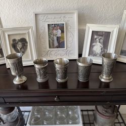 Vintage pewter Cups 