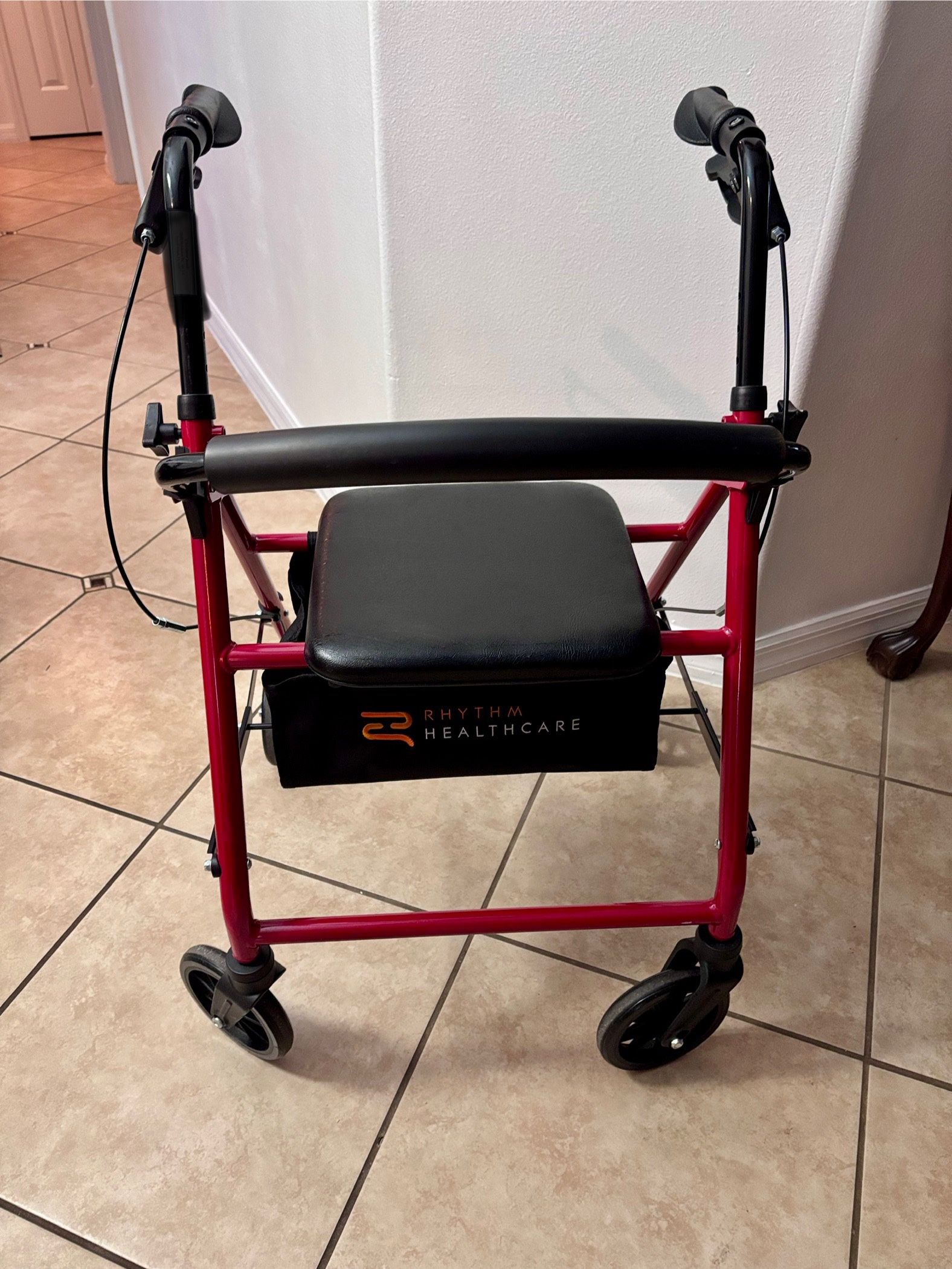 Rhythm Steel Rollator “walker” with 6” Wheels and Seat and storage basket