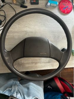 OEM 1989 Toyota Pickup Steering Wheel – Original Factory – Gray