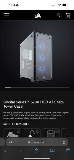 CORSAIR Crystal 570X RGB Mirror Black Tempered Glass, Premium ATX Mid-Tower Case