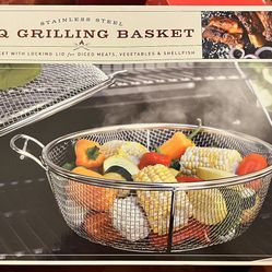 New BBQ Grilling Basket Stainless Steel 11.5” Diameter