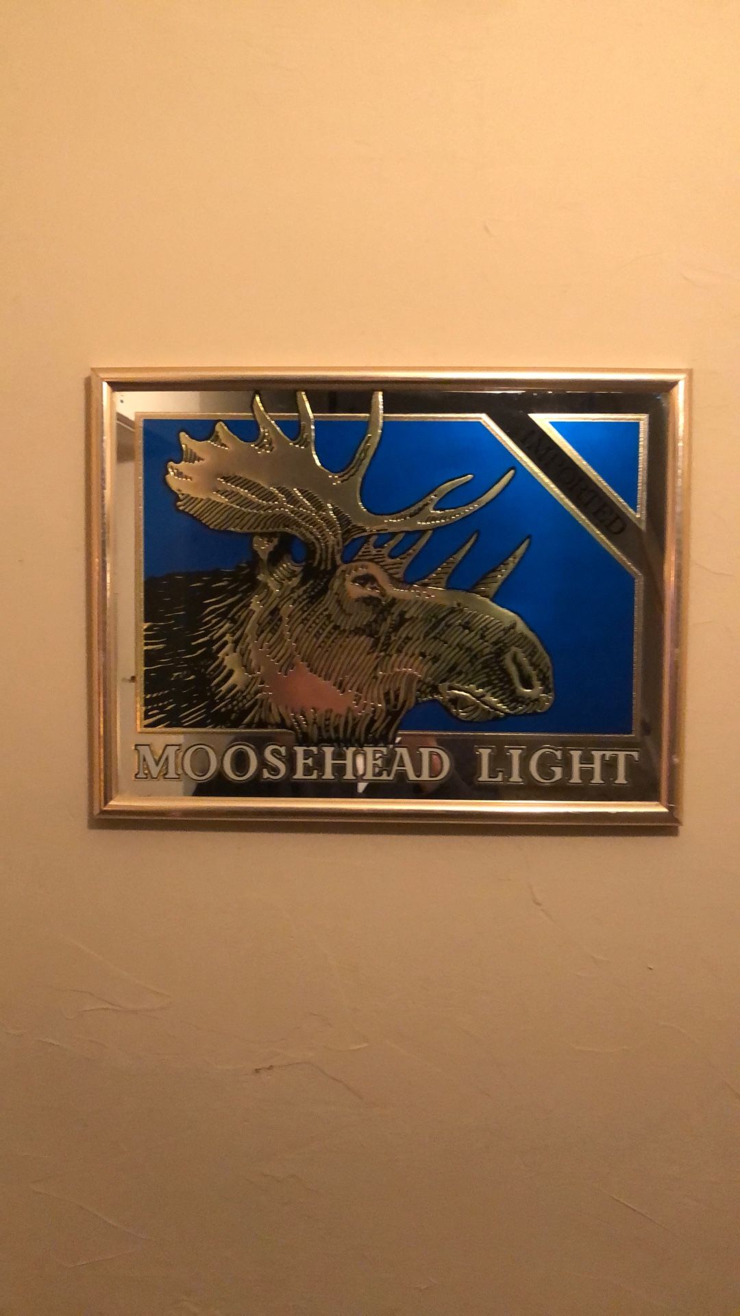 Vintage Moosehead Light Beer Mirror Sign