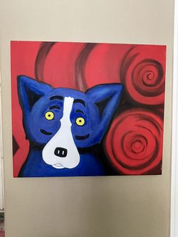 Blue Dog & Red Roses