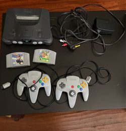 Untested N64 w Cables, 2 Controllers, 2 games PICK UP ONLY