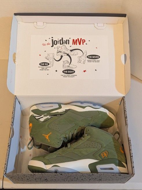 Size 9.5 - Jordan MVP Sky J Light Olive Used With Box
