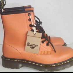 DR. MARTENS 1460 Smooth Orange Boots (contact info removed)9