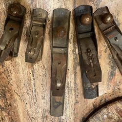 Lot of 5 Vintage Hand Planers – Stanley & Wards Master Wood Tools