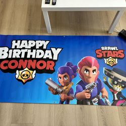 FREE Birthday Banner - Connor Brawl Stars