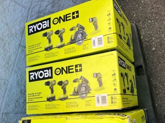 New Ryobi ONE+ 18V Cordlessol set includes a drill/driver, impact driver, circular saw, and LED light