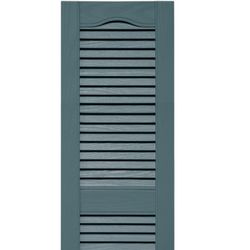 New 2 Pack of Builders Edge Louvered Vinyl Shutters in Wedgewood Blue
