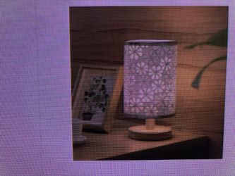 USB powered wooden bed side reading lamp with fabric shade brand new Never Open