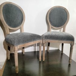 Two Elegant Louis XVI Upholstered Chairs
