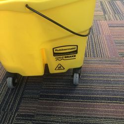 Rubbermaid mop buckets.