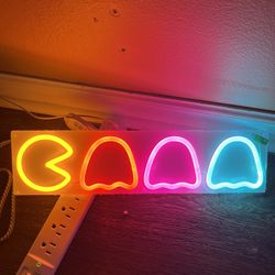 PAC Man Vs Ghost Neon Sign 