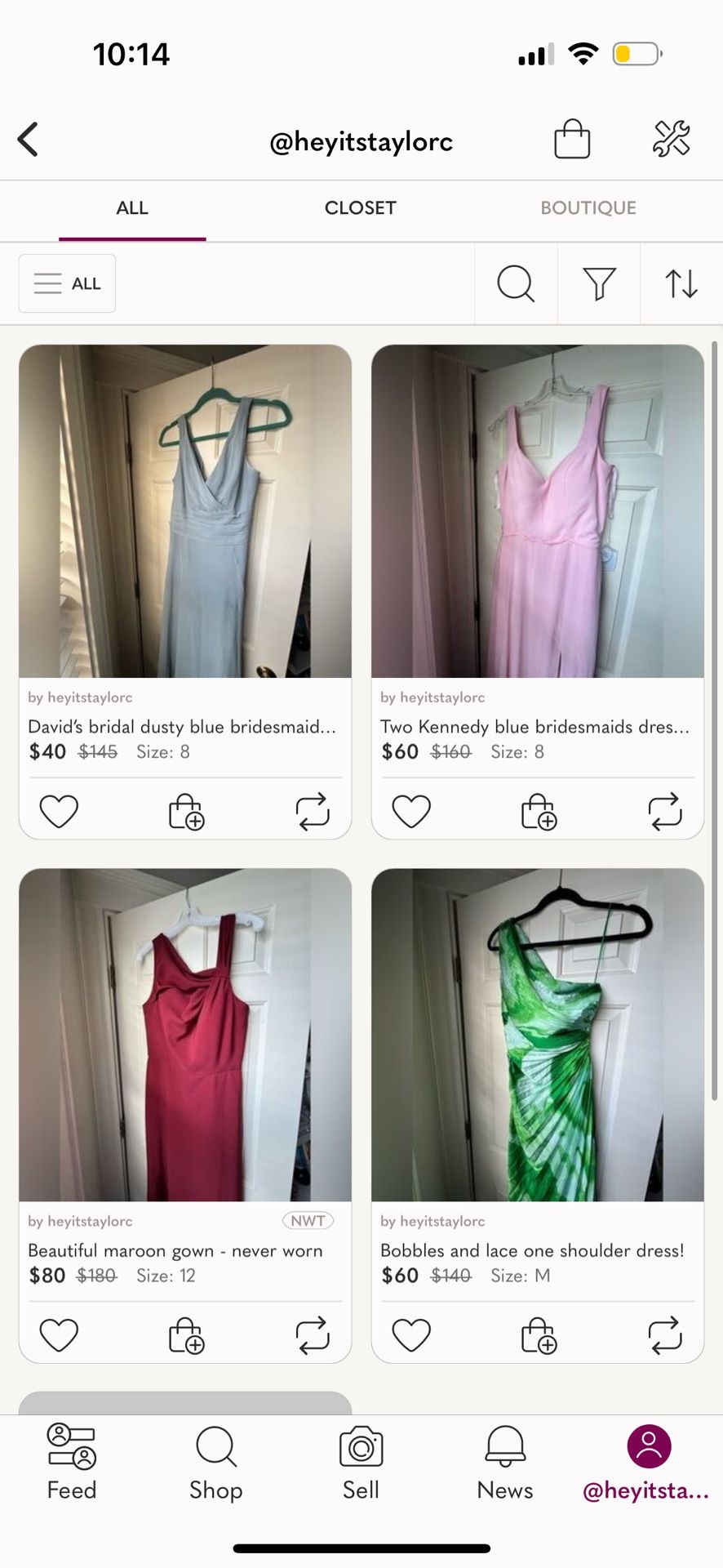 Multiple Bridesmaid And Wedding Guest Dresses For Sale!