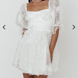 Selfie Leslie Bridal Mini Dress With Puff Sleeves